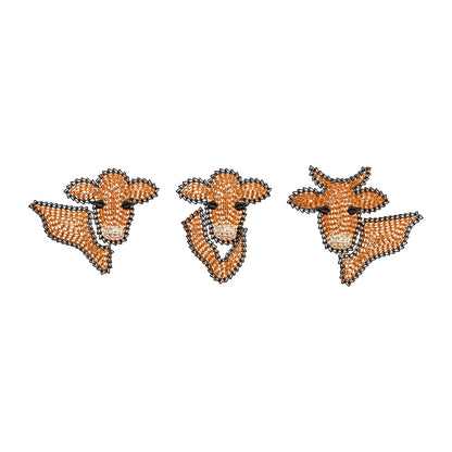 Farm Cow Set of 3 – Hand Stitch Effect embroidery design instant download by Artapli