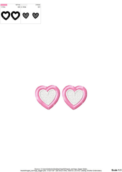 Fluffy Heart Earrings FSL – Fringe machine embroidery pattern by Artapli