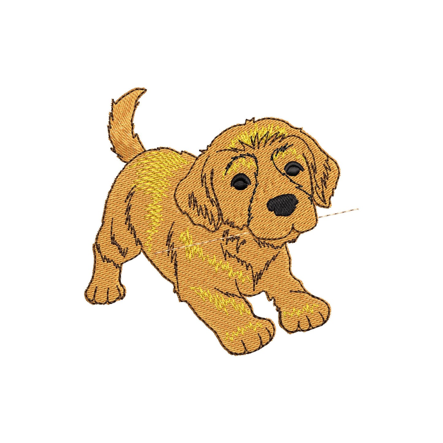 Playing Golden Retriever Puppy – Kids embroidery design instant download by Artapli