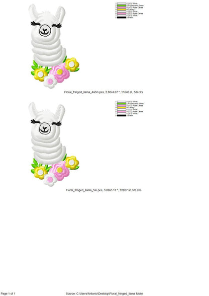 Fluffy Floral Llama Alpaca