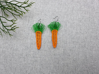 Easter Carrot Earrings FSL – Fringe machine embroidery pattern by Artapli