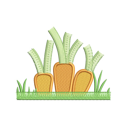 Fringed Carrot Garden – Fringe machine embroidery pattern by Artapli