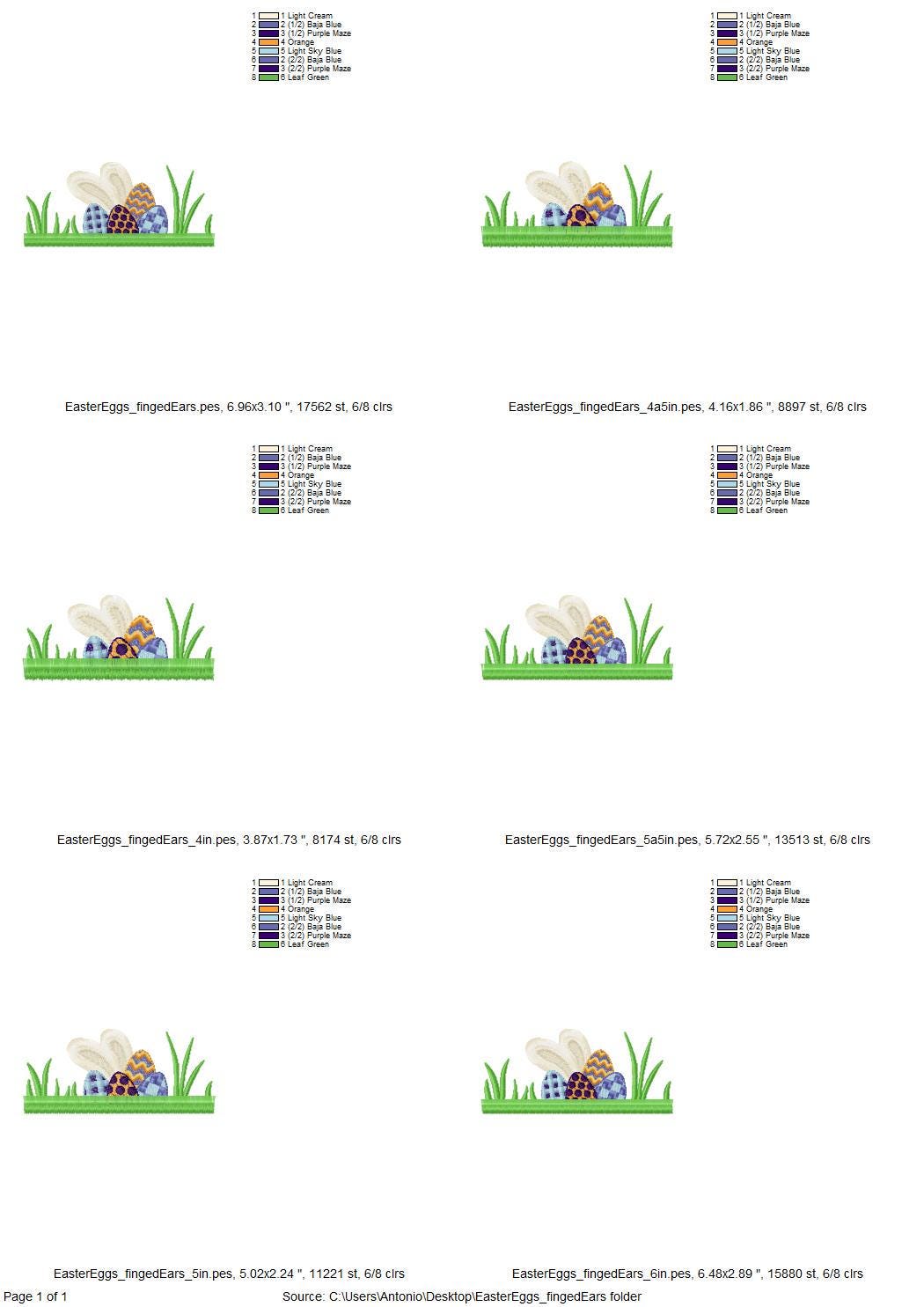 Peeking Easter Bunny hiding Eggs – Easter embroidery design instant download by Artapli