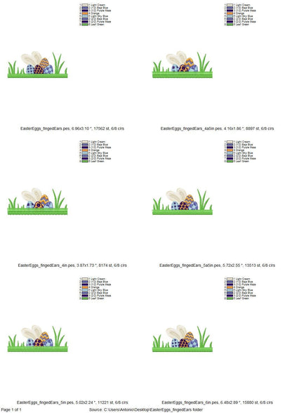 Peeking Easter Bunny hiding Eggs – Easter embroidery design instant download by Artapli