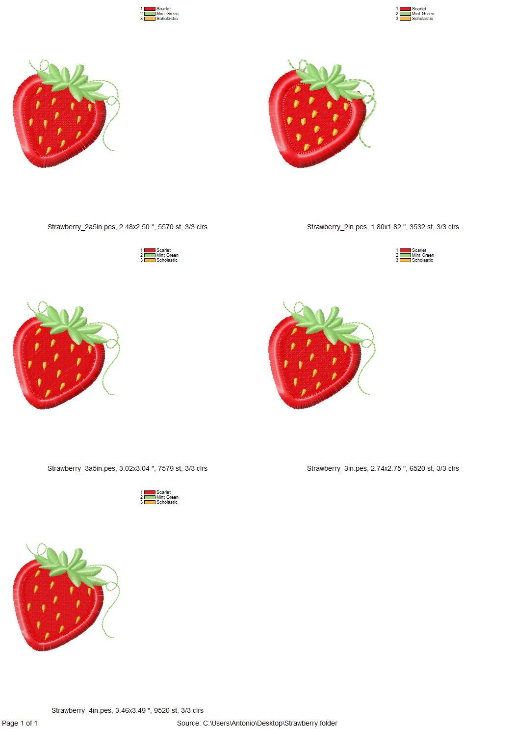 Fringed Sweet Strawberry – Fringe instant download embroidery file by Artapli