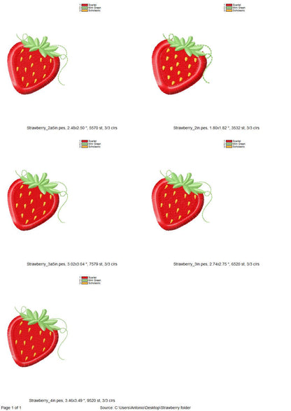 Fringed Sweet Strawberry – Fringe instant download embroidery file by Artapli