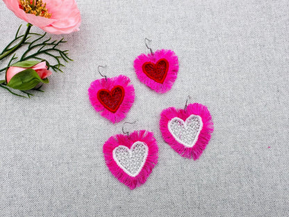 Fluffy Heart Earrings FSL – Fluffy embroidery pattern by Artapli