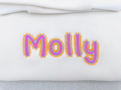 Lace Edge FONT Fill Stitch Bubbly Alphabet Monogram girly fancy font machine embroidery designs
