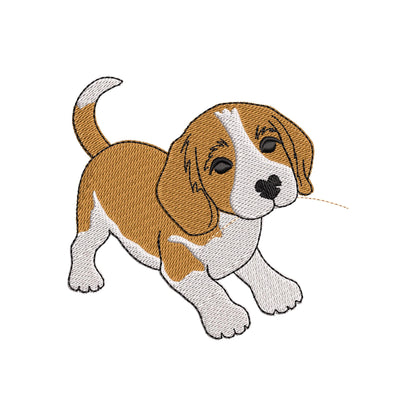 Cute Playing Beagle Puppy Dog Mama kitchen dish towel pet animal kids machine embroidery designs ITH