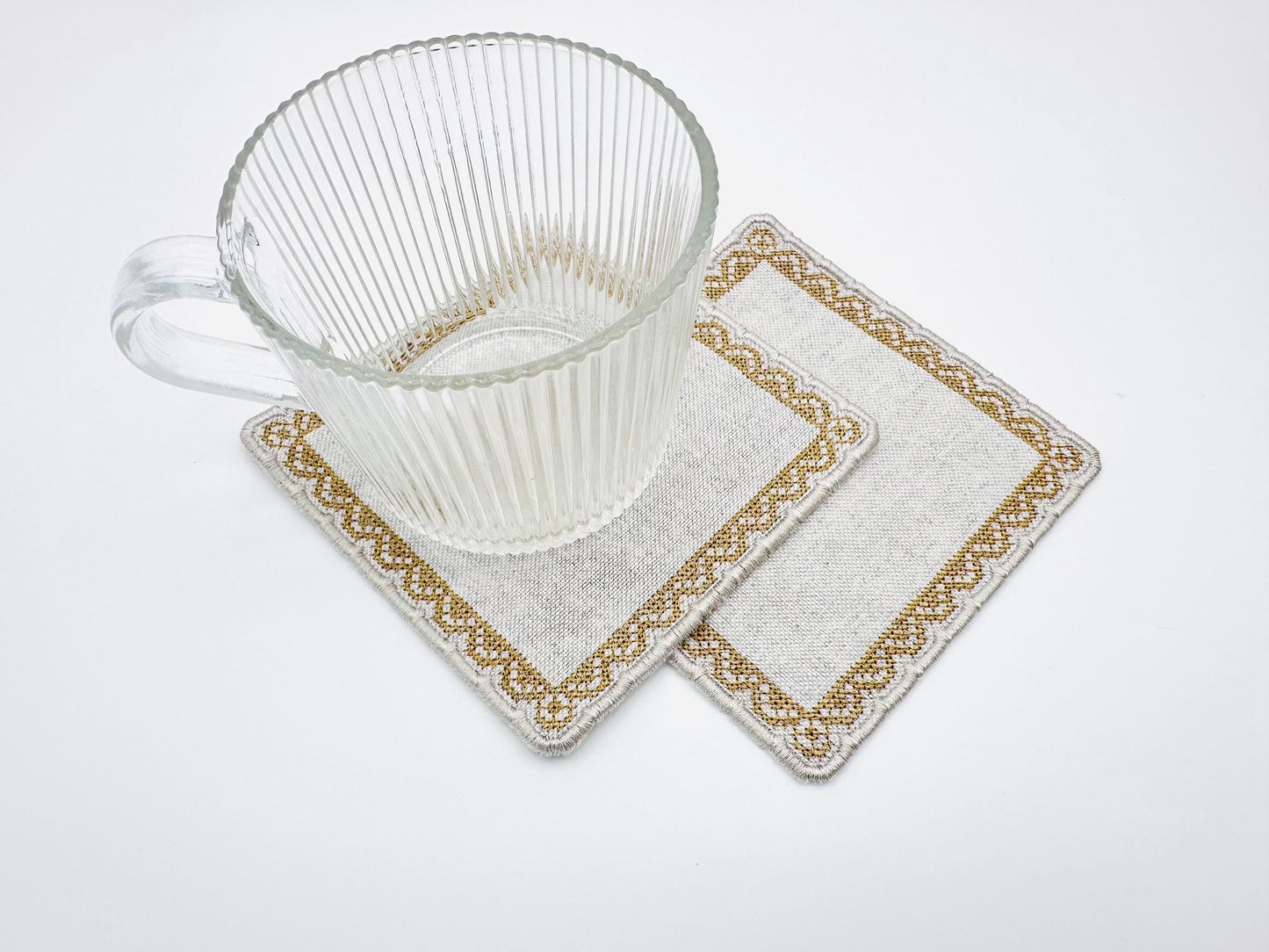 Cross Stitch Napkin Coaster ITH – Sizes 5" 6" 8" 7" 10" Digital Embroidery File | Artapli