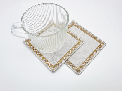 Cross Stitch Napkin Coaster ITH – Sizes 5" 6" 8" 7" 10" Digital Embroidery File | Artapli