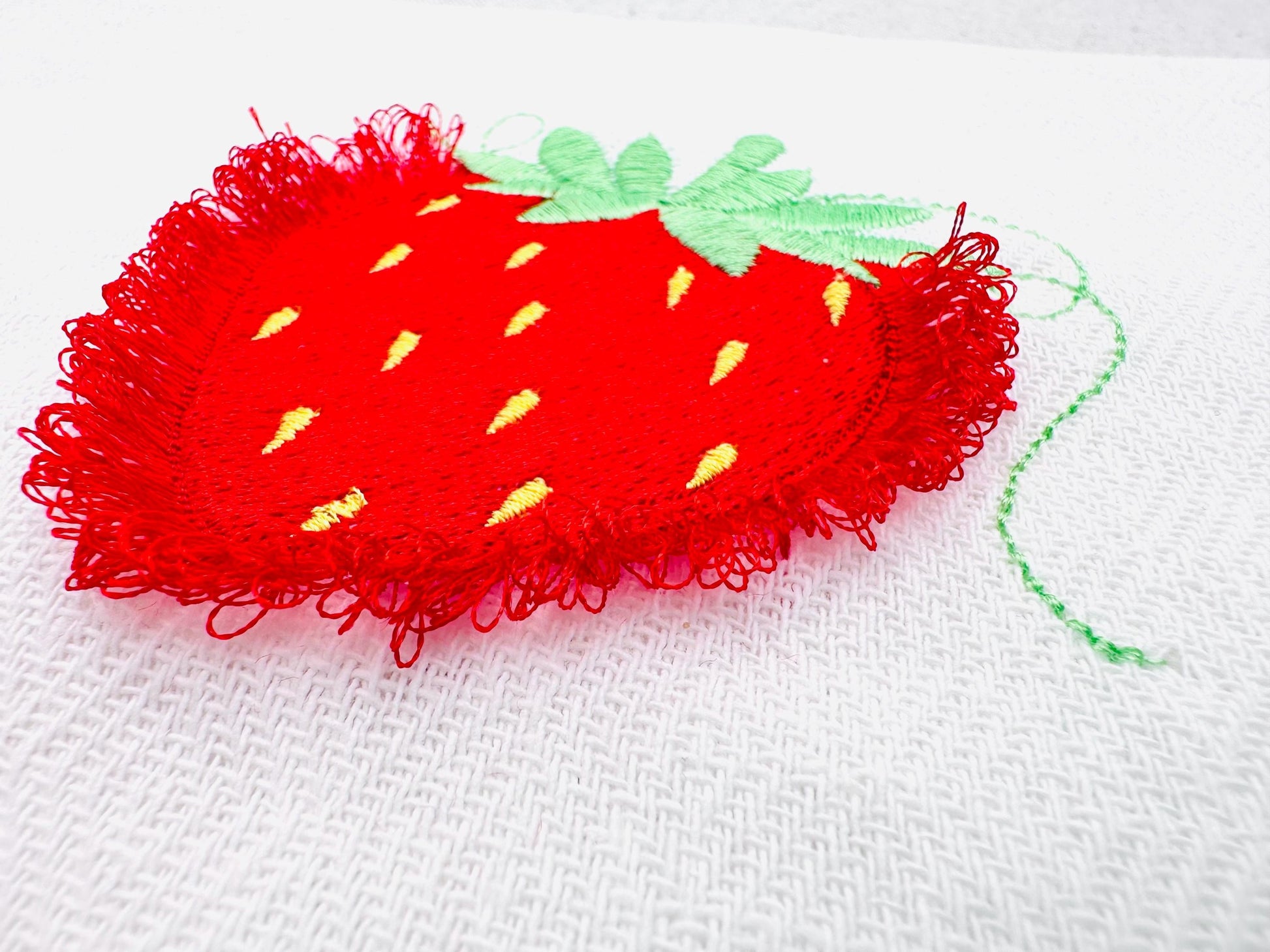 Fringed Sweet Strawberry – Fill Stitch embroidery design instant download by Artapli