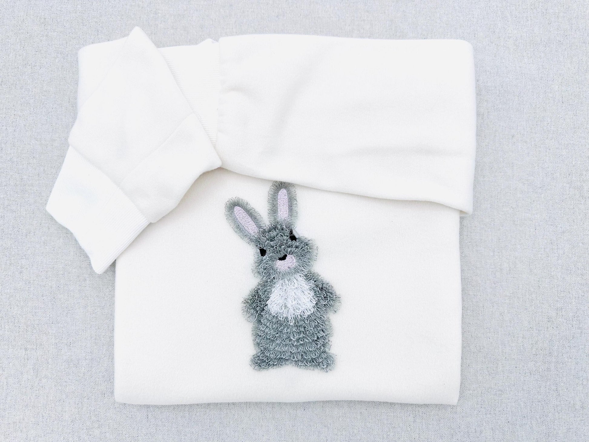 Fringed Fluffy Easter Bunny fringe – Bunny embroidery design by Artapli