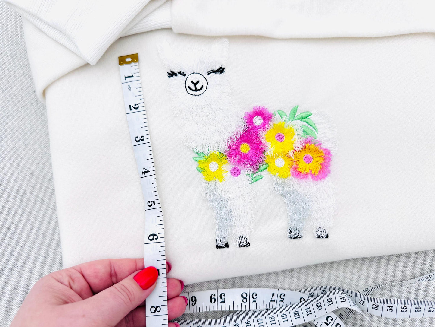 Fringed Floral Pretty Llama – Instant Download | Artapli