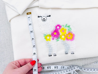 Fringed Floral Pretty Llama – Instant Download | Artapli