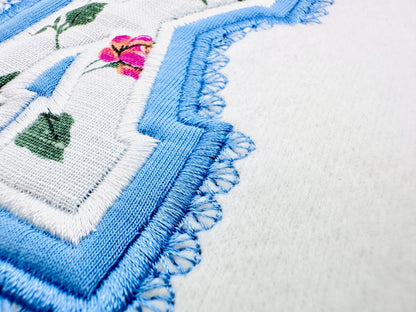 Lace Edge Double Layer Applique Font – Embroidery 3" 3.4" 3.8" 4.6" 5" 5.6" | BX PES DST JEF | Artapli