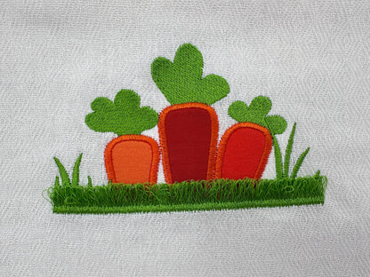 Carrot Applique in fringed Grass Embroidery 4" 4.5" 5" 5.5" 6" 7" | Chenille PES DST JEF | Artapli