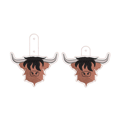 Highland Cow Bull Keychain