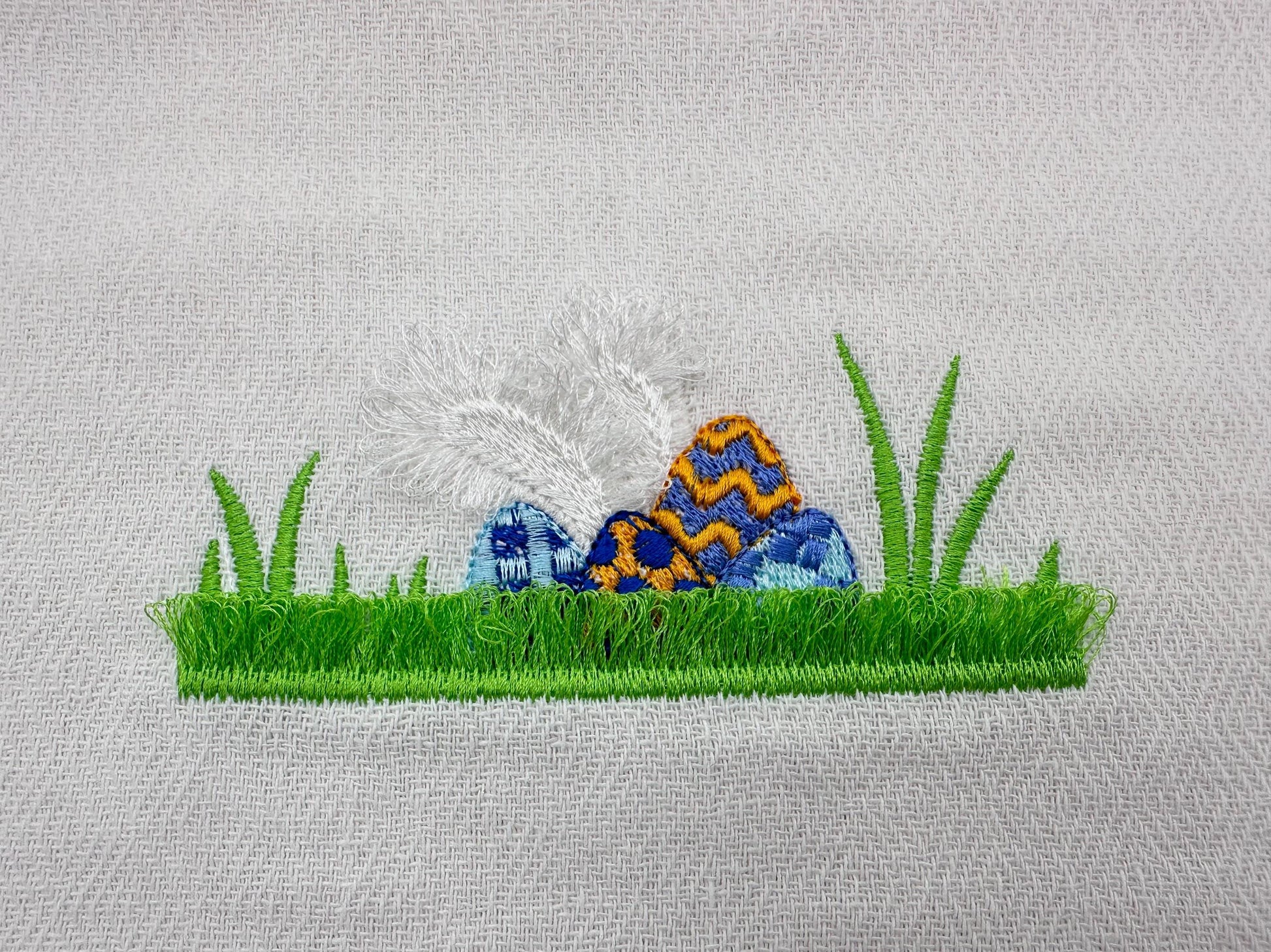 Peeking Easter Bunny hiding Eggs – Bunny embroidery design by Artapli