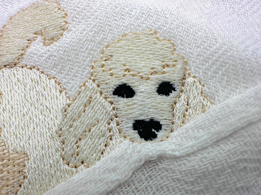 Playing Classic Poodle Puppy Dog Mama kitchen dish towel pet animal kids machine embroidery designs ITH