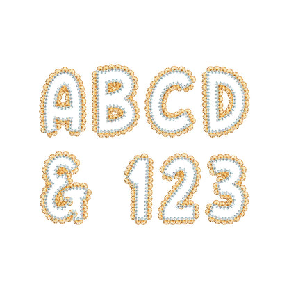 Lace Edge applique Chain stitch outline – Monogram machine embroidery design by Artapli