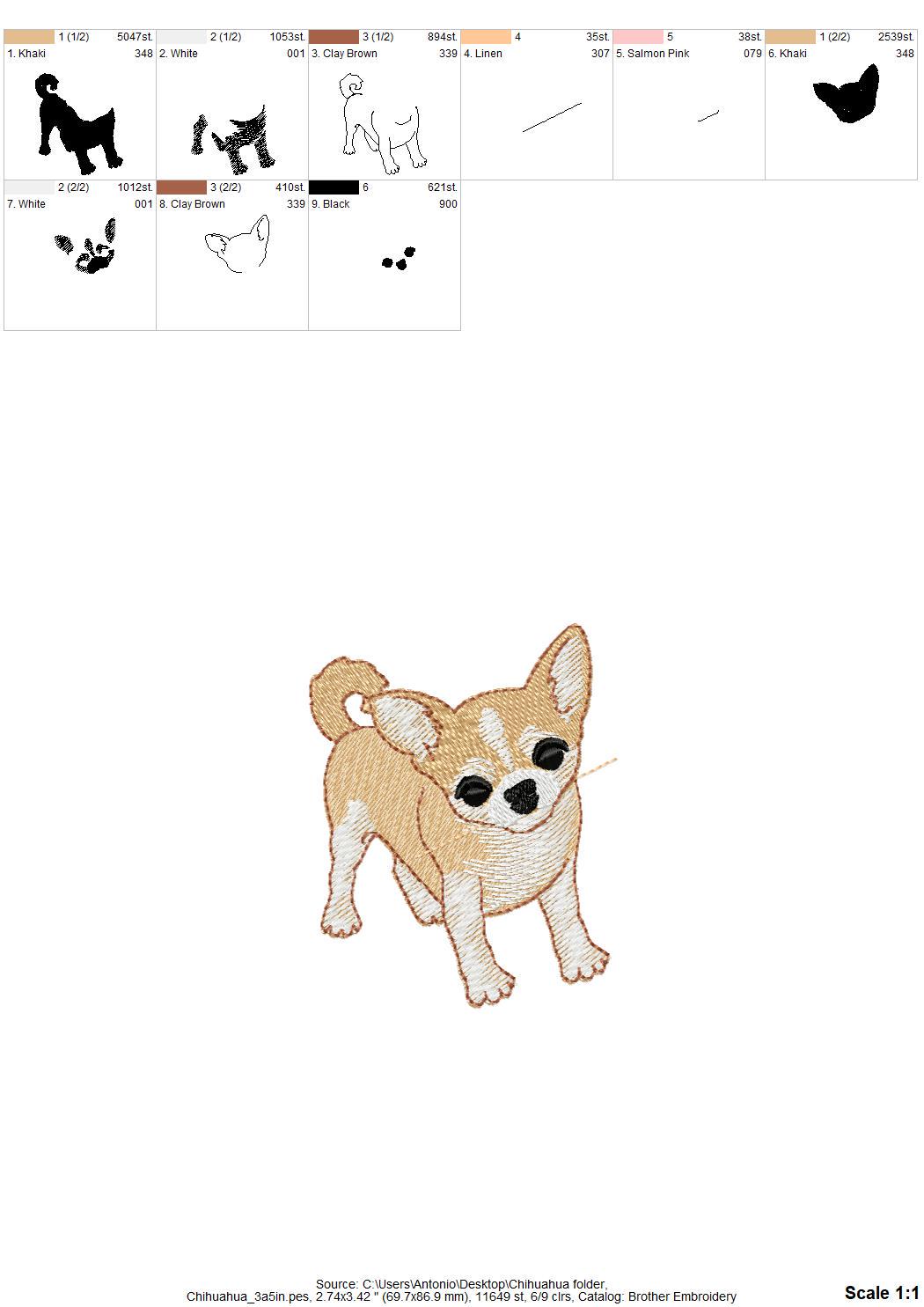 Lovely playing Chihuahua Puppy Dog Mama kitchen dish towel pet animal kids machine embroidery designs ITH