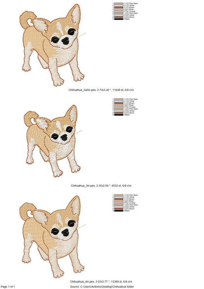 Lovely playing Chihuahua Puppy Dog Mama kitchen dish towel pet animal kids machine embroidery designs ITH