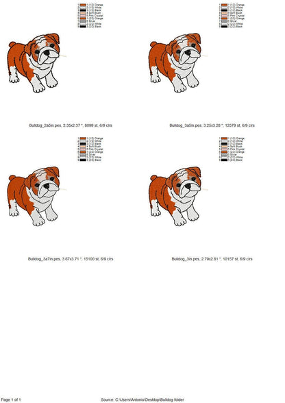 Lovely playing Bulldog Puppy Dog Mama kitchen dish towel pet animal kids machine embroidery designs ITH