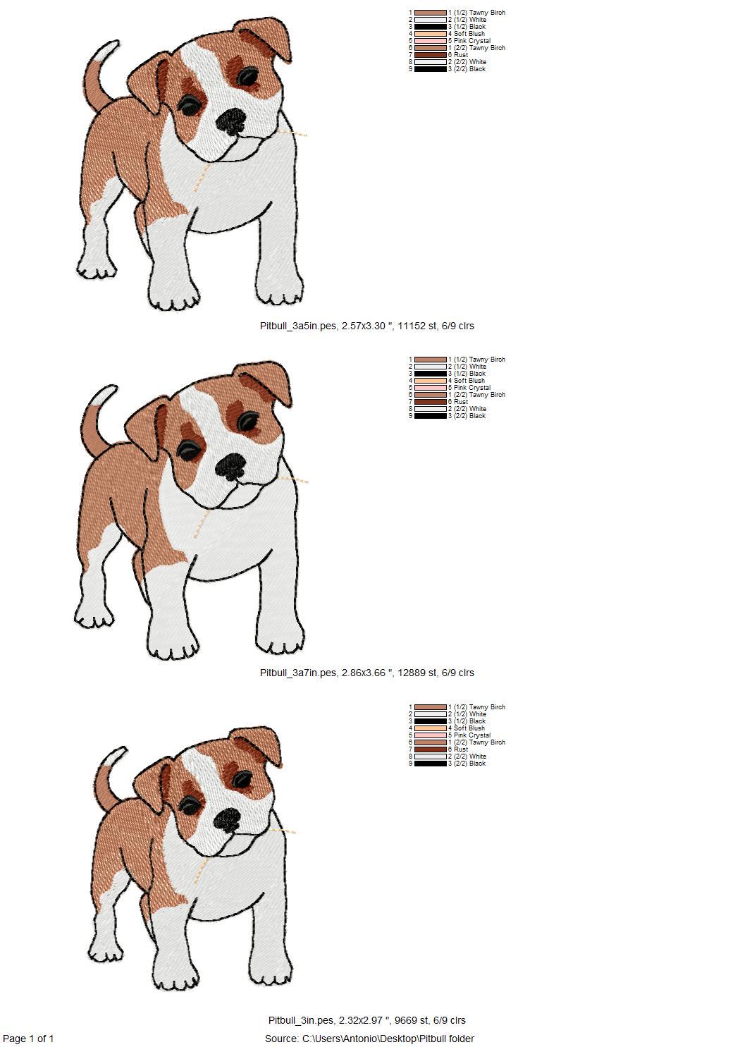 Lovely playing Pitbull Puppy Dog Mama kitchen dish towel pet animal kids machine embroidery designs ITH