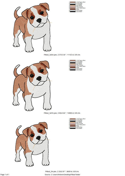 Lovely playing Pitbull Puppy Dog Mama kitchen dish towel pet animal kids machine embroidery designs ITH