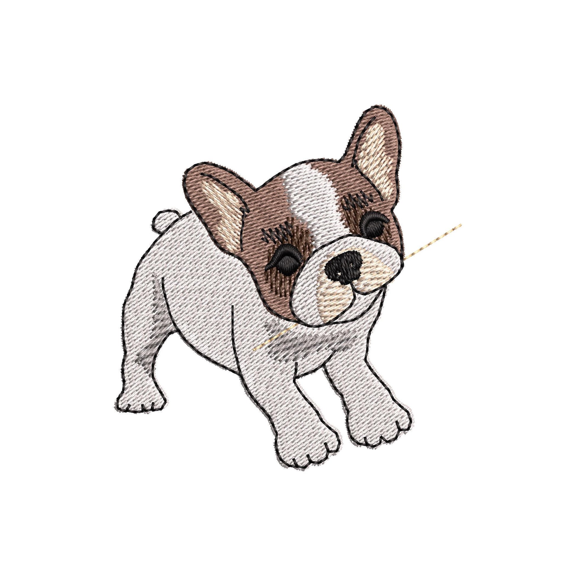 Lovely playing French Bulldog Puppy Dog kitchen dish towel pet animal kids machine embroidery designs ITH