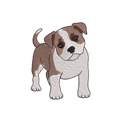 Lovely playing Pitbull Puppy Dog Mama kitchen dish towel pet animal kids machine embroidery designs ITH