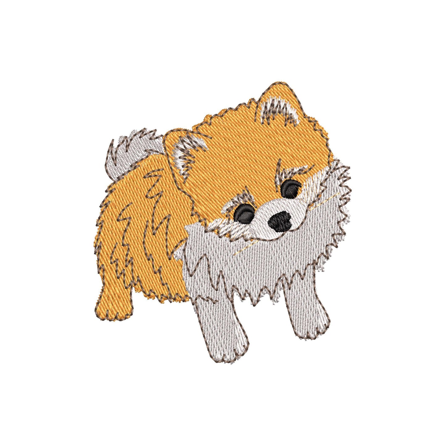Lovely playing Pomeranian Puppy Dog kitchen dish towel pet animal kids machine embroidery designs ITH