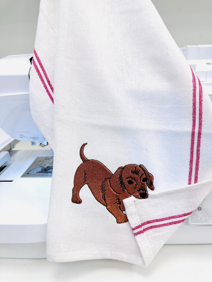 Playing Dachshund Puppy In-the-Hoop Embroidery 3.5" 4" 4.5" 5" | PES DST JEF | Artapli