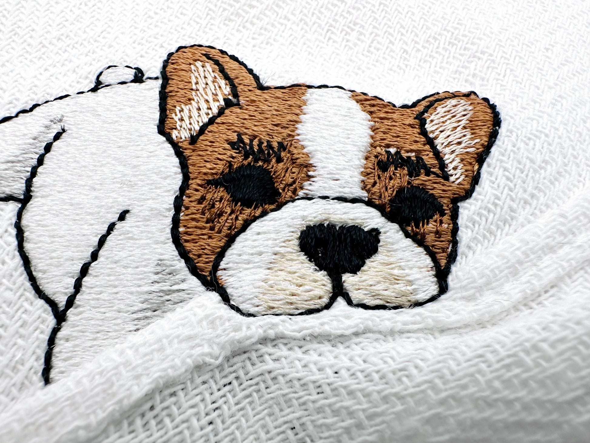 Lovely playing French Bulldog Puppy Dog kitchen dish towel pet animal kids machine embroidery designs ITH