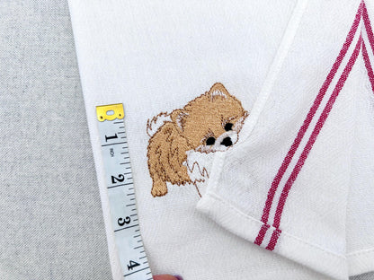Lovely playing Pomeranian Puppy Dog kitchen dish towel pet animal kids machine embroidery designs ITH