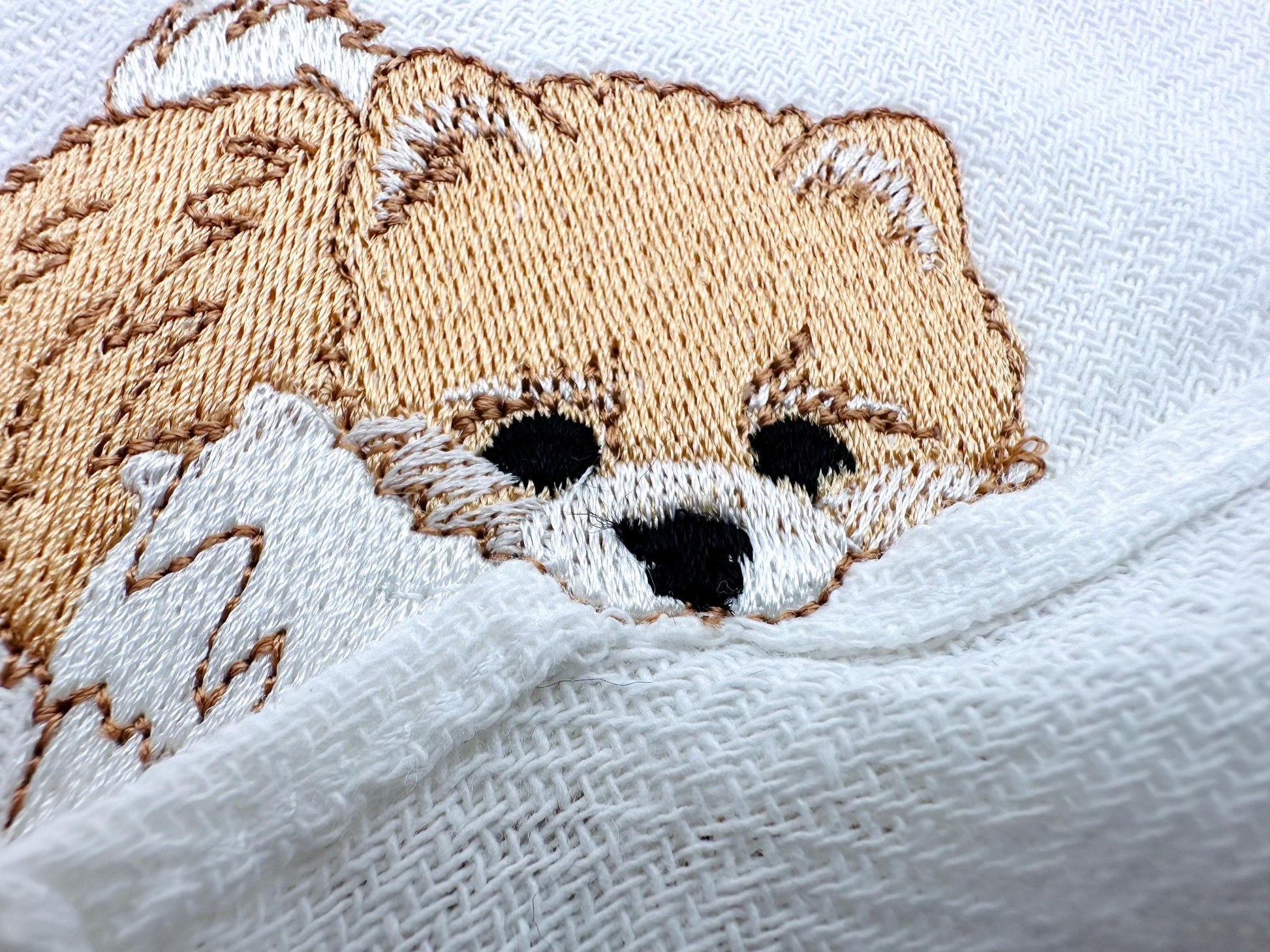 Lovely playing Pomeranian Puppy Dog kitchen dish towel pet animal kids machine embroidery designs ITH