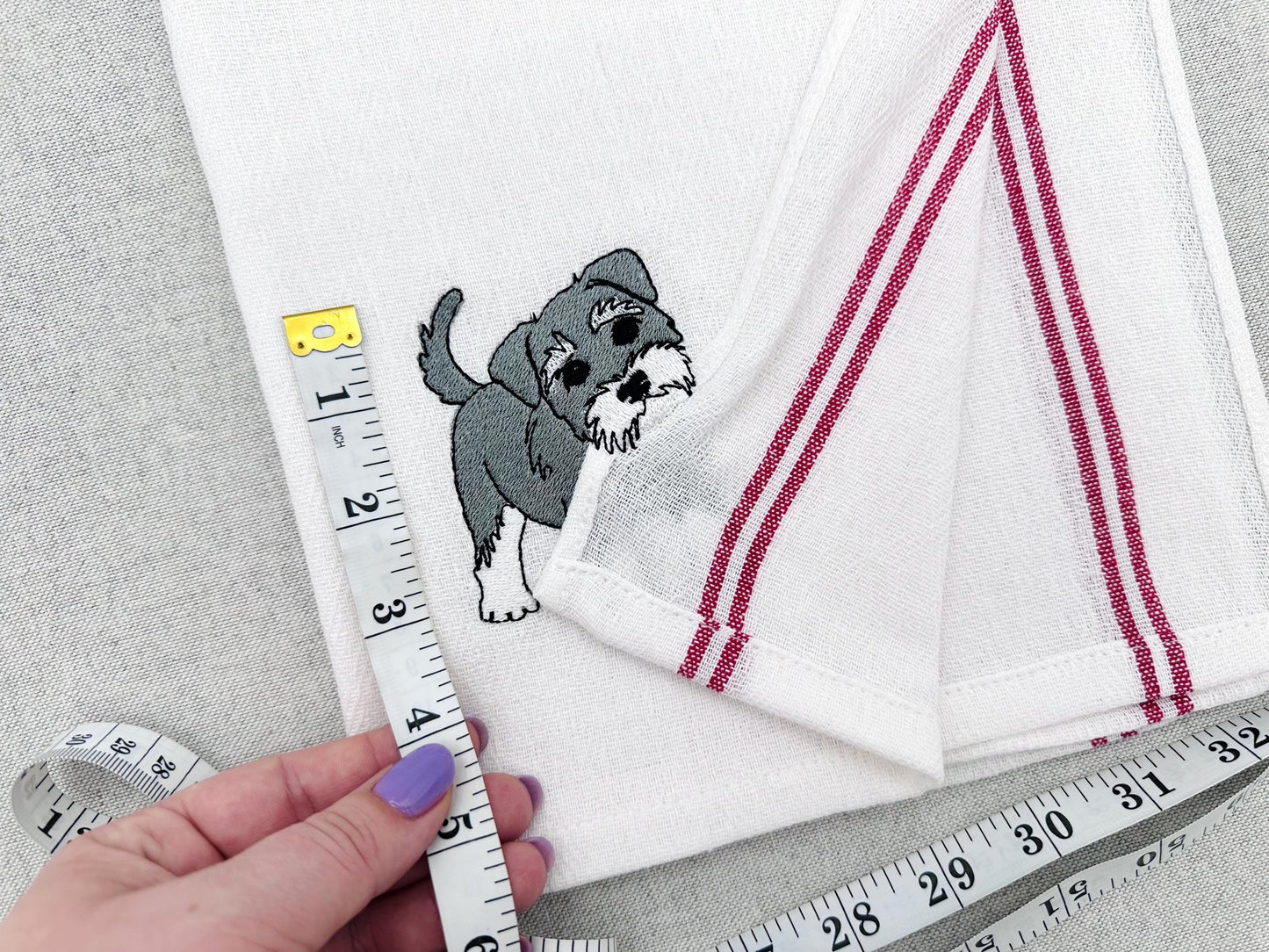 Lovely playing Husky Puppy Dog Mama kitchen dish towel pet animal kids machine embroidery designs ITH
