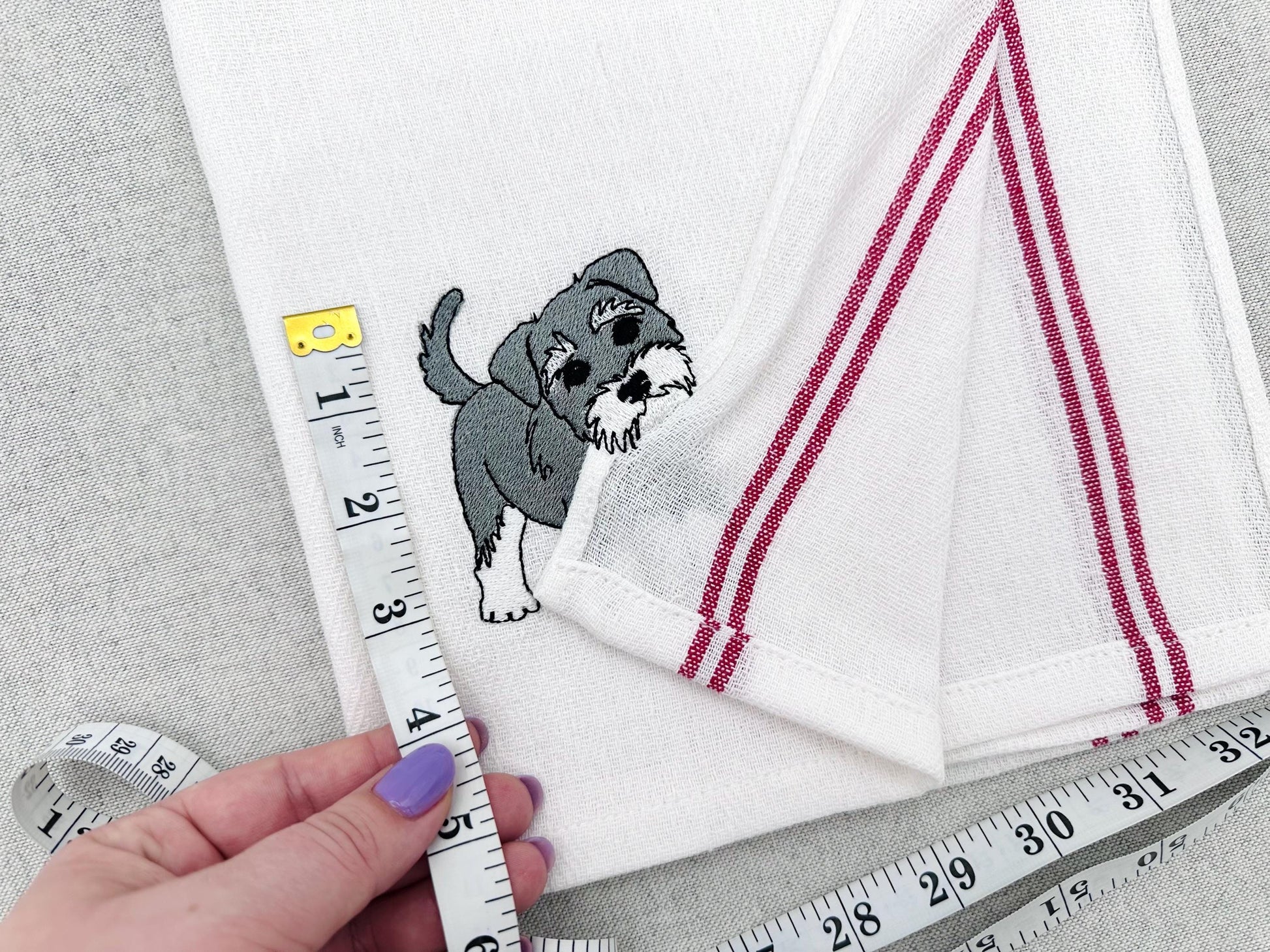 Lovely playing Husky Puppy Dog Mama kitchen dish towel pet animal kids machine embroidery designs ITH