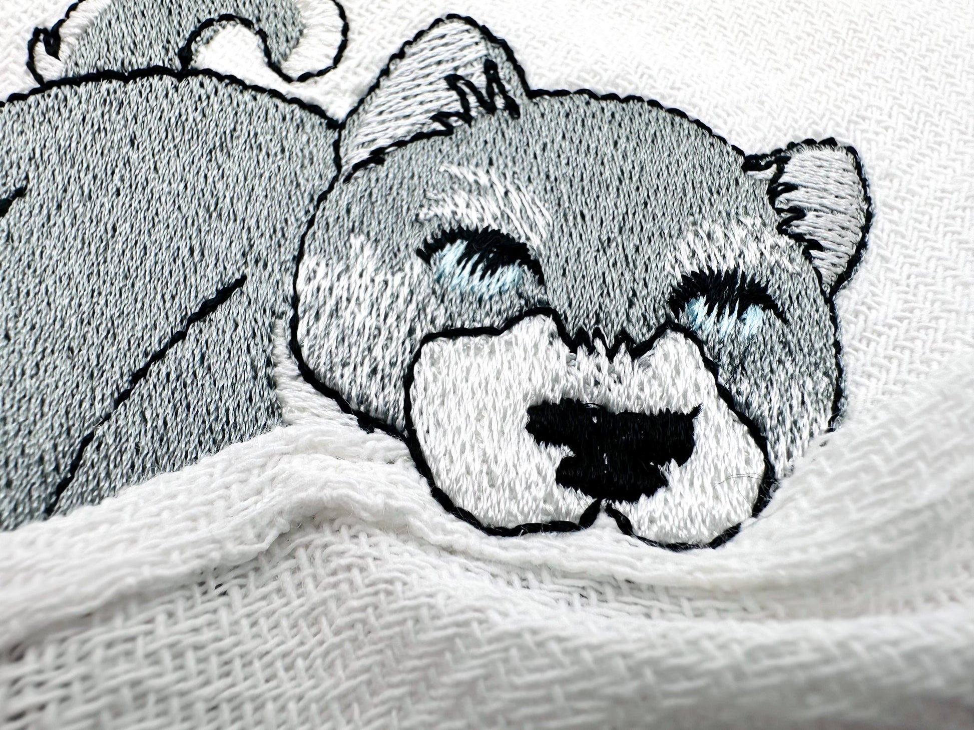 Lovely playing Husky Puppy Dog Mama kitchen dish towel pet animal kids machine embroidery designs ITH