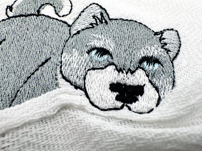 Lovely playing Husky Puppy Dog Mama kitchen dish towel pet animal kids machine embroidery designs ITH
