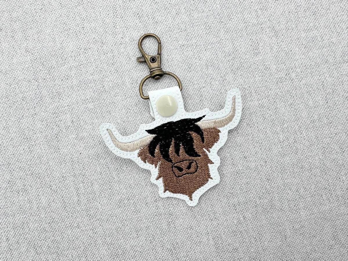 Highland Cow Bull Keychain