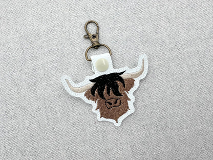Highland Cow Bull Keychain
