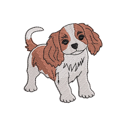 Playing Cavalier King Charles Spaniel Puppy Dog kitchen dish towel pet animal kids machine embroidery designs ITH