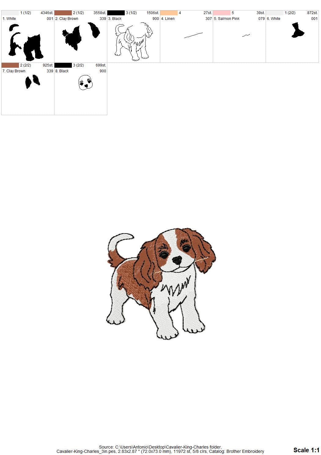 Playing Cavalier King Charles Spaniel Puppy Dog kitchen dish towel pet animal kids machine embroidery designs ITH