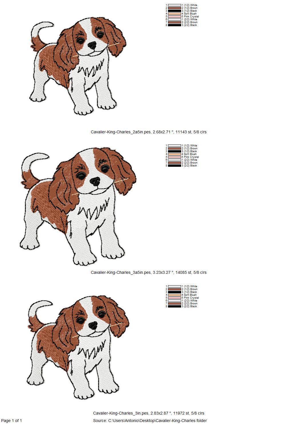Playing Cavalier King Charles Spaniel Puppy Dog kitchen dish towel pet animal kids machine embroidery designs ITH