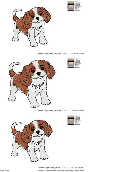 Playing Cavalier King Charles Spaniel Puppy Dog kitchen dish towel pet animal kids machine embroidery designs ITH