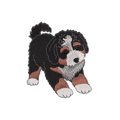 Cute Playing Bernese Mountain Puppy Dog Mama kitchen dish towel pet animal kids machine embroidery designs ITH