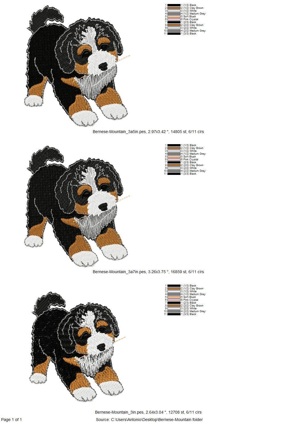 Cute Playing Bernese Mountain Puppy Dog Mama kitchen dish towel pet animal kids machine embroidery designs ITH