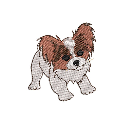Cute Playing Little Papillon Puppy Dog Mama kitchen dish towel pet animal kids machine embroidery designs ITH